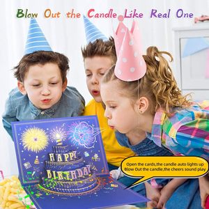 Cartes d'anniversaire 3D pop-up avec lumières LED musicales - Cartes de vœux Joyeux Anniversaire pour <span class=keywords><strong>cadeaux</strong></span> d'anniversaire, message de remerciement, fabriqué en Chine - Product Image 5