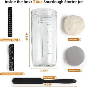 Fermentador de Pan de 24 oz con Boca Ancha Graduada y Recipiente de Vidrio para Levadura - Product Image 4