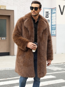 <span class=keywords><strong>Manteau</strong></span> d'<span class=keywords><strong>hiver</strong></span> long en fausse fourrure de renard pour homme, style mode, 2026, col à revers, épais, chaud, de luxe, prix d'usine, vente en gros - Product Image 4