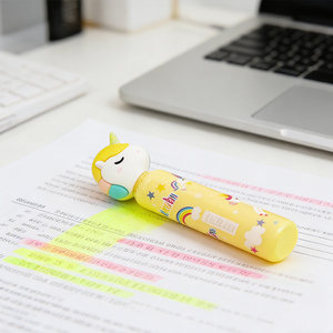 Ikeyword - Resaltador Cilíndrico en Forma <span class=keywords><strong>de</strong></span> Cabeza <span class=keywords><strong>de</strong></span> <span class=keywords><strong>Unicornio</strong></span> <span class=keywords><strong>de</strong></span> 6 Colores, Resaltador con Punta <span class=keywords><strong>de</strong></span> Pincel Oblicua - Product Image 2