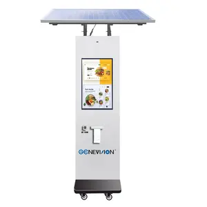 27 32 Zoll wasserdichtes Digital display für den Außenbereich Solar betriebenes System Touchscreen Selbst bestellender Zahlungs kiosk mit Druckers canner