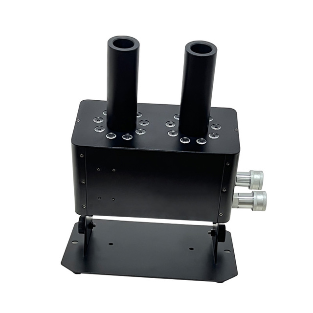 MINSENFX  Stage Strong Effect LED Co2 Jet Machine 18x 3W RGB Double Heads Smoke Machine DJ Equipment for Night Club