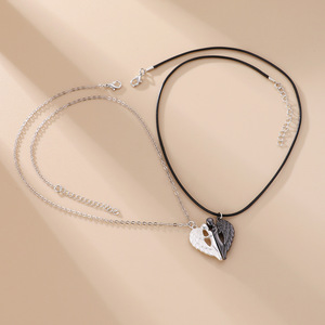 Set di 2 Pezzi in Lega di Zinco, Regalo di San Valentino alla Moda, Collana Magnetica con Ali d'<span class=keywords><strong>Angelo</strong></span> e Braccialetto con Perline - Product Image 3