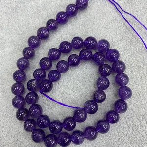6 8 10 12 mm AA Grade Natural Purple Amethyst Stone Round Beads Loose Spacer Bead For Jewelry Making Bracelet