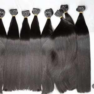 Berikat-ikat rambut perawan lurus Vendor Drop rambut sambungan India 100% rambut manusia lurus