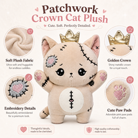 Juguete de Peluche Personalizado de Fábrica, Gatito de Peluche Hecho a Mano, Animales de Peluche, Gato de Peluche Suave Relleno de Algodón PP