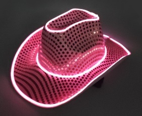 Sombrero de perlas de Halloween para fiesta de carnaval, sombrero de mezclilla iluminado de diez colores fluorescente inalámbrico LED, sombrero de vaquero occidental de Color de fantasía - Product Image 6
