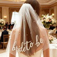 Voile de mariée avec perles brodées, coiffe de mariage pour la future mariée, cadeaux pour enterrement de vie de jeune fille et douche nuptiale, accessoire photo