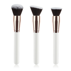 Makeup Brush Set Flat Synthetic Hair <b>Foundation</b> Face Makeup Tools Plastic Handle Ferrule Design - Product Image 3
