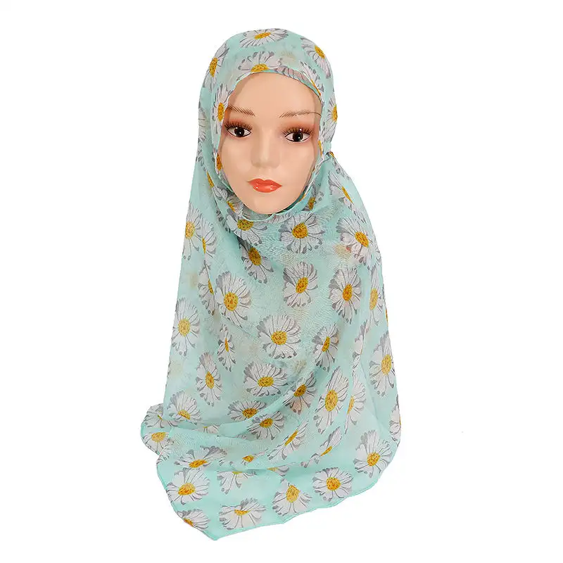 Hoge Kwaliteit Moslim Sjaal Hijab Polyester Print Islamic Saudi Lange Dames Mode Hijab Sjaal