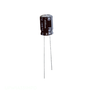 Condensador de orificio pasante original CAP ALUM 330UF 20% 10V RADIAL TH 330 uF UPW1A331MPD - Product Image 1
