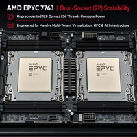 Untuk Prosesor 7763 Baru 64 Core 128 Thread 2.45GHz 256MB L2 Cache 14nm 64-Bit untuk Pusat Data