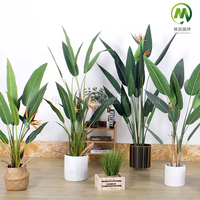 Plante artificielle Bananier du voyageur, feuille verte, Bonsaï, Arbre en plastique, Nid d'oiseau, Feuille de Bananier du voyageur pour la décoration intérieure