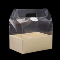 Boîte cadeau transparente en plastique pour gâteaux et fleurs, impression personnalisée, décoration de gâteaux et de fleurs, boîte cadeau transparente avec poignée