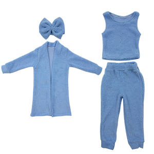Ensemble de vêtements pour enfants tendance automne/hiver 2021, 4 pièces, vêtements pour enfants tendance, 12 couleurs, costume en coton pour filles - Product Image 2