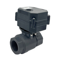 Vanne à bille électrique modulante en PVC-U, protocole de communication Modbus RS485, 12V 24V CC, contrôle d'eau à distance, PVC-U DN15 DN20 DN25