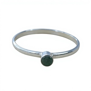 Bague en argent sterling 925 avec pierre précieuse émeraude, tendance, artisanale, style chrétien, bijoux fins certifiés - Product Image 1