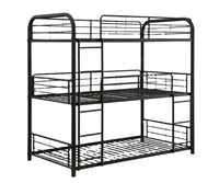 Lit superposé en métal à 3 niveaux, pliable, réglable, écologique, meubles de chambre à coucher pour la maison et l'hôtel