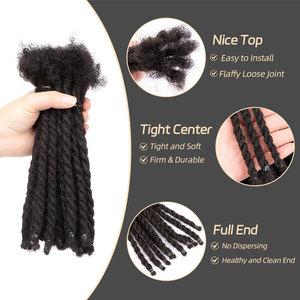 BLT 0.8cm di spessore di capelli vergini grezzi due pietre Twist Dreadlock extension capelli umani morbidi e capelli stretti Loc extension - Product Image 4