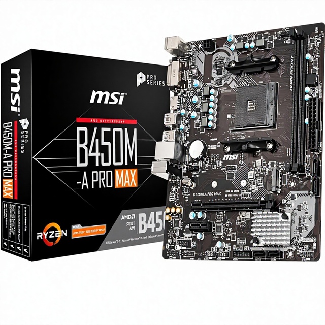 New Desktop B450M-A Pro Max AMD B450 AM4 Micro ATX 32GB DDR4 SATA Motherboard with Integrated Graphics