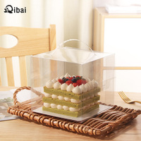 Boîte à gâteaux Qibai boîte d'emballage de gâteau transparente à pâtisserie haute cuisson portable