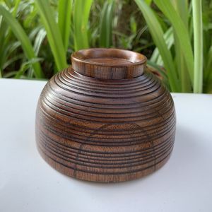 Bol à riz en bois de jujube 20-20,9 cm, fait main, compatible micro-ondes, vaisselle - Product Image 2