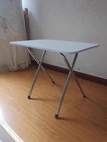 Jiuyi Nouvelle Table à Manger Pliante Portable en Métal à Design Carré Simple et Moderne pour Chambre, Bureau, Camping et Utilisation Domestique