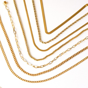 Collar de Cadena Gruesa de Acero Inoxidable de Alta Calidad, Resistente al Agua, Joyería de Moda, Chapado en Oro de 18K para Mujer - Product Image 2