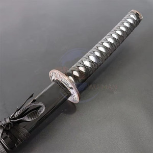 Katana Negra con Estampado de Dragón Dorado Rosa, Espada de Iaido <span class=keywords><strong>Samurai</strong></span> No Afilada con Tsuba Tallada con Dragón - Product Image 3