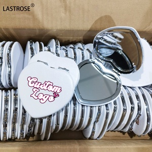 Nhà Máy Bán buôn Dễ Thương Trái Tim Màu Hồng PU Túi gương đôi bên Mỹ phẩm gương xách tay có thể gập lại gương - Product Image 4