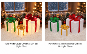 Caja de Regalo Navideña con Luces Decorativas, 3 Piezas, Funciona con Pilas, Control Remoto, Iluminación Navideña para Interiores/Exteriores, 50 LED, IP42 - Product Image 6