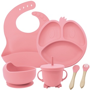 Unbreakable <b>6</b> Piece Silicone Baby <b>Dinnerware</b> <b>Set</b> Microwave Safe Suction Plate Bowl Everyday Use Portable - Product Image 4