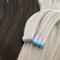 Extensions de cheveux naturels vierges à bandes adhésives invisibles, 100 % Remy, cuticules alignées, haute qualité, prix de gros