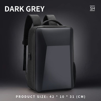 Sac à dos unisexe Eastshine en EVA rigide, imperméable, avec fermeture éclair, en polyester, tendance, cool, grande capacité, décontracté, pour ordinateur portable de jeu 15,6 pouces