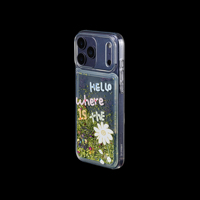 Coque pour iPhone 17 Pro Max, nouvelle, fraîche, texture florale sable, effet sable mouvant, transparente, de luxe, étanche, antichoc