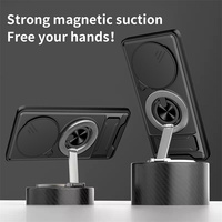 Coque de téléphone antichoc magnétique avec béquille et fenêtre coulissante pour Honor X8D 500 Magic 8 Pro Pura 80 Pro+ Étui magnétique pour support de voiture