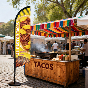 Bandera de Plumas Personalizada TACOS (Mástil No Incluido) - Pancarta Publicitaria para Comida al Aire Libre, Playa, Food Truck y Promoción de Tiendas - Product Image 5