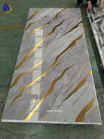 Feuille de transfert thermique décorative en métal à texture marbrée (matériau PET) pour SPC/WPC/MDF/panneau de charbon de bois/contreplaqué/plaque de PVC - Respectueux de l'environnement