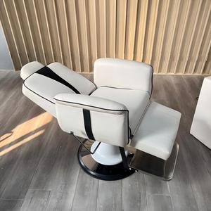 Sedia da Barbiere di Alta Qualità in Pelle Bianca Regolabile per Salone di Bellezza - Product Image 5