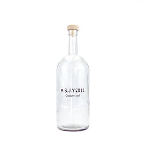 Botella de vino grande de vidrio transparente de 1500ml con tapón de corcho, <span class=keywords><strong>etiqueta</strong></span> de logotipo personalizable para almacenamiento de licor de vodka Brandy - Product Image 5