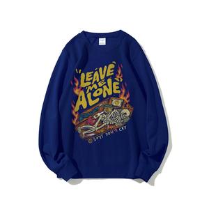 LEAVE ME ALONE T-shirt décontracté basique à épaules tombantes, imprimé personnalisé en relief, 300 g/m², coloré, soyeux et doux - Product Image 1