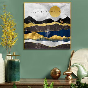 Pittura di porcellana di cristallo del paesaggio del tramonto decorazione della casa per adulti artigianato - Product Image 3