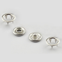 Kancing Tekan Logam Kuningan Sederhana Perak Nikel 4 Bagian Cincin Dapat Dicuci Pakaian Bayi Pengikat Pakaian Anak 7.2/9.5/10mm