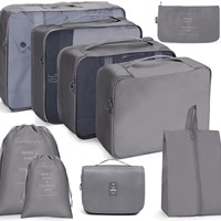 Vente en gros 7 pièces Organisateurs de bagages de voyage Ensemble étanche Valise Organisateur Sacs Vêtements Chaussures Cosmétiques Articles de toilette Sacs de rangement