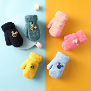 Enfants acrylique tricoté gant mitaine enfant Animal <span class=keywords><strong>mitaines</strong></span> bébé tricot enfants gants hiver - Product Image 2