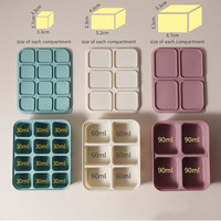 Bac à glaçons pour bébé avec couvercles - Moules en silicone flexibles pour boissons et stockage d'aliments pour bébé, sans BPA, écologiques