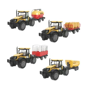 Diecast Mainan Traktor Pertanian, Mainan Traktor Utilitas Paduan Multifungsi dengan Lampu dan Musik untuk Anak-anak