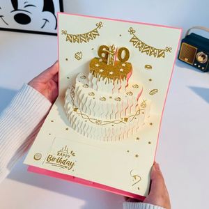 3D Birthday Cake <b>Gold</b> <b>Foil</b> Red Envelope Greeting Card Pull-Out Creative Children's New Year Lucky Money Silk Screen Printed - Product Image 3