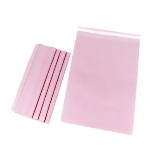 Amido de milho impermeável personalizado 100% biodegradável mailer saco compostable rosa mailing courier shipping bag(AD224)