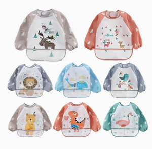Bavoirs d'alimentation pour tout-petits à manches longues, bavoirs imperméables lavables pour bébés, bavoirs d'alimentation pour nourrissons de 6 mois à 3 ans - Product Image 1